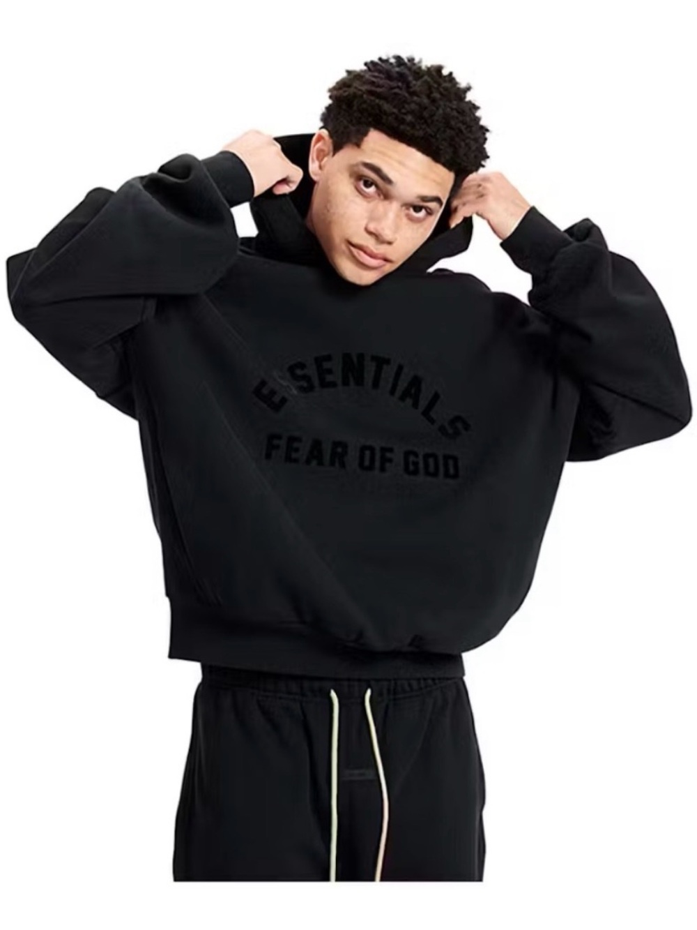 Fear of God Essentials Men's Black Pullover Hoodie Size XL